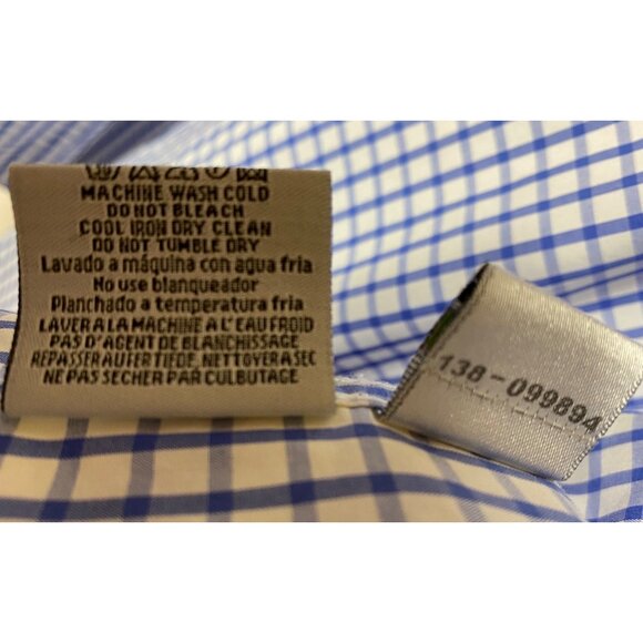 Coogi Luxe Mens Blue White Checkered Long Sleeve Button-Up Shirt  Size Large‎ - Picture 6 of 6